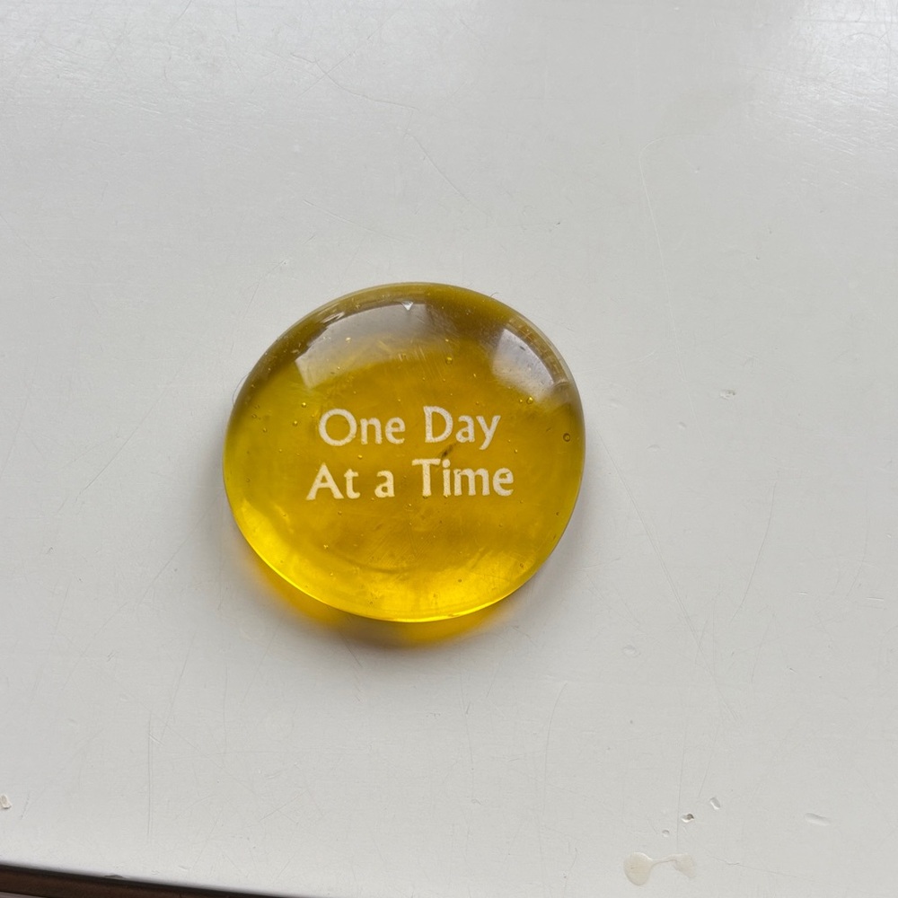 Yellow Inspirational Glass Stone